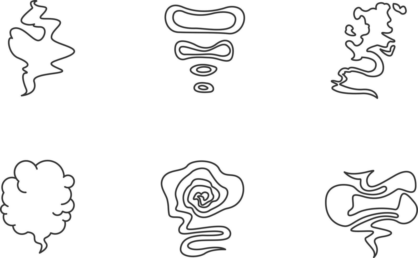 Odor pixel perfect linear icons set vector
