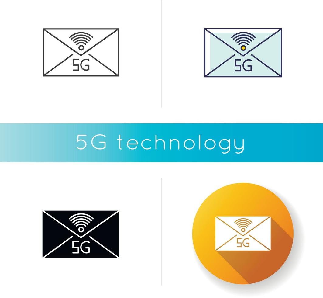 5G envelope icon vector