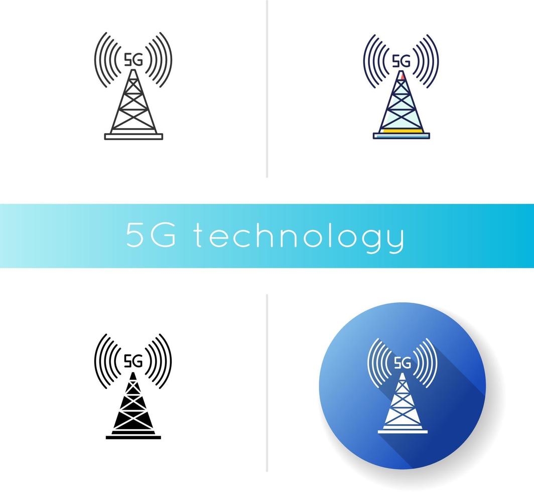 5G cell tower icon vector