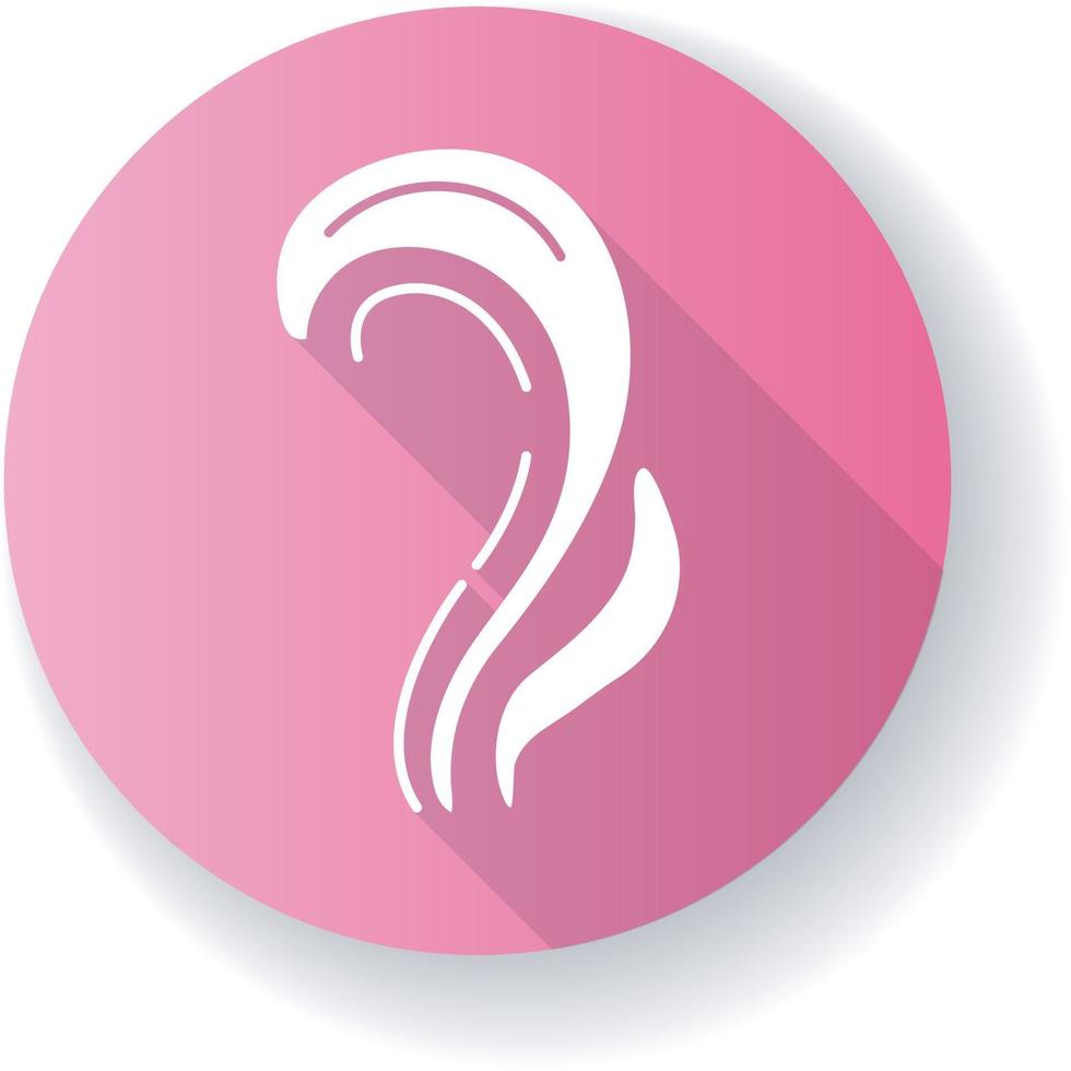 Bad smell pink flat design long shadow glyph icon vector