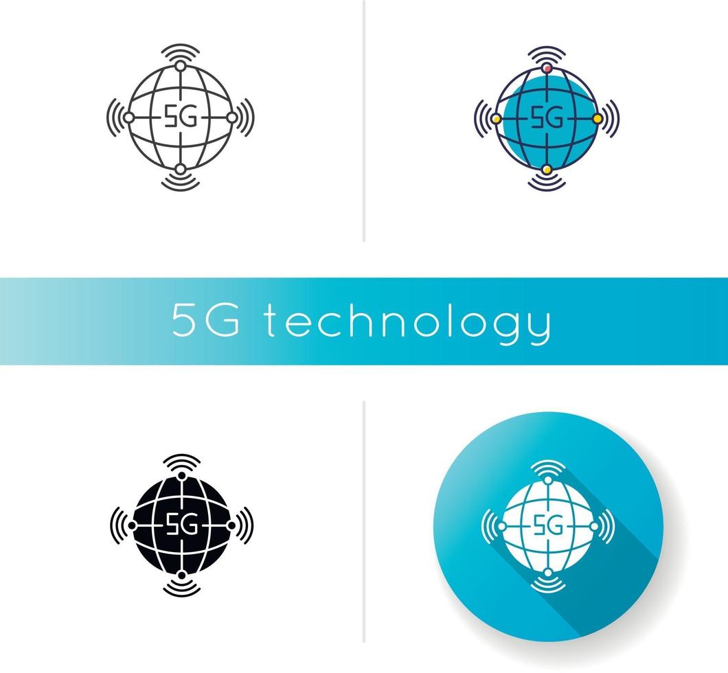 5g worldwide availability icon vector