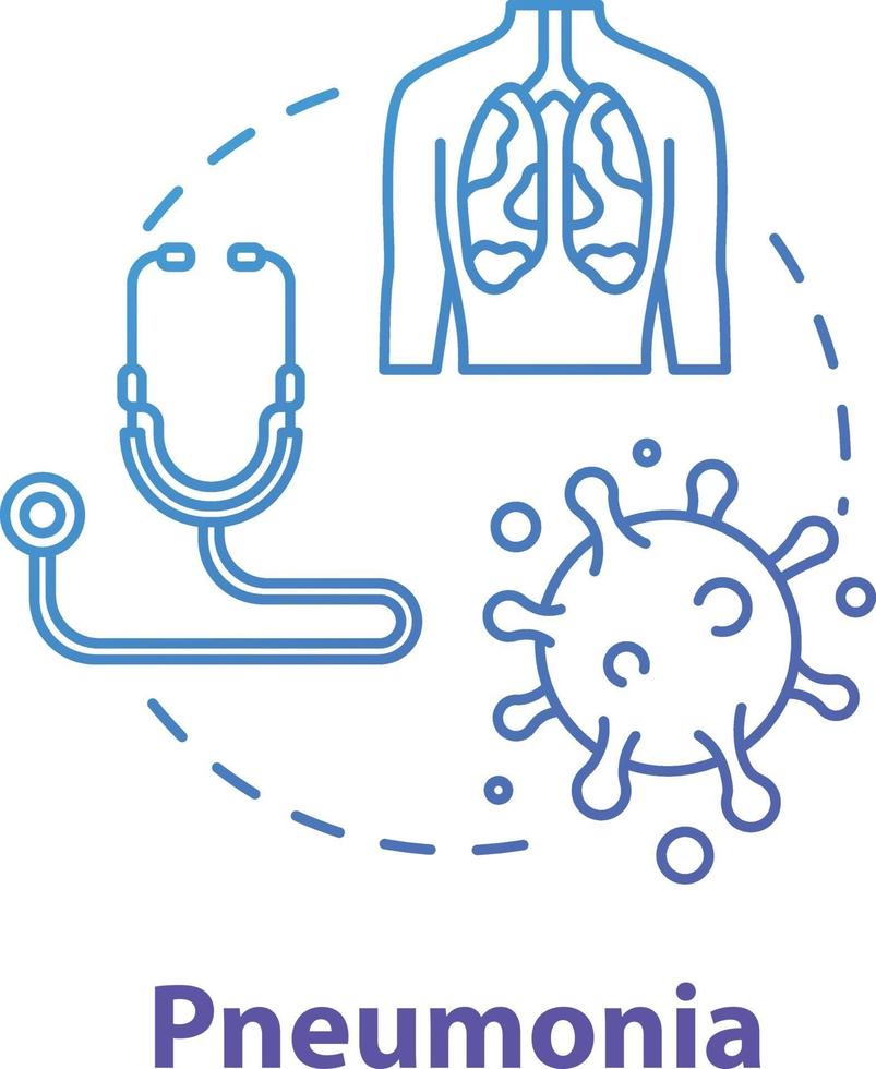 Pneumonia concept icon vector