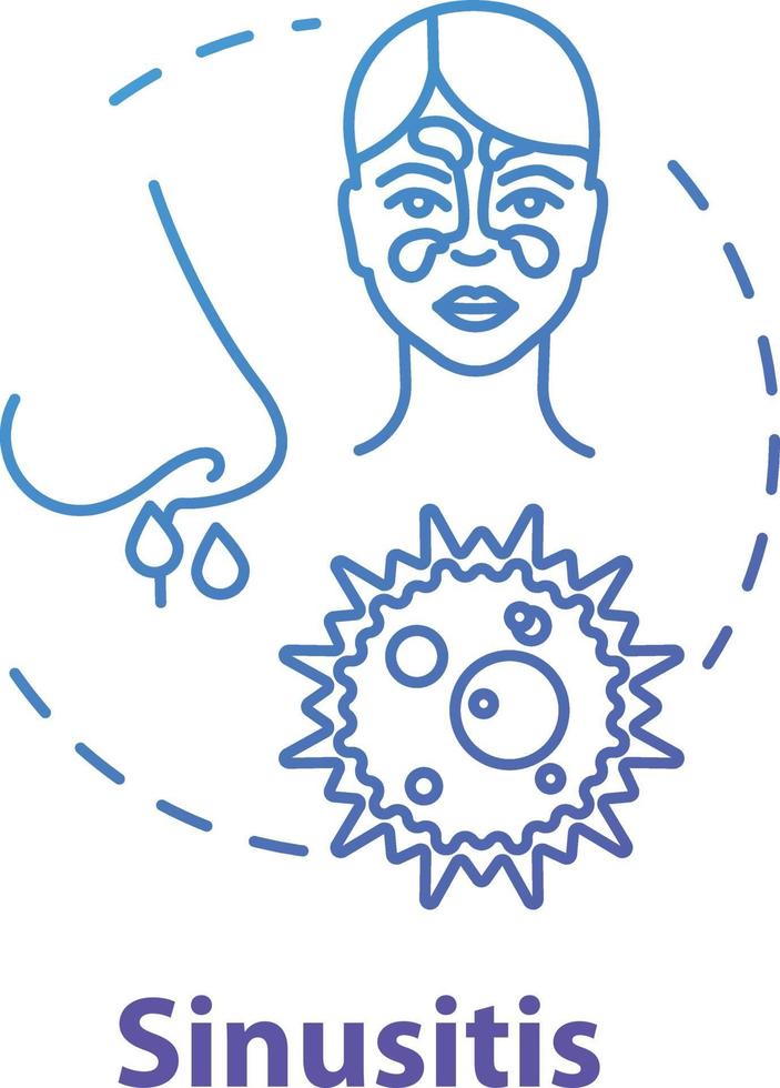Sinusitis concept icon vector