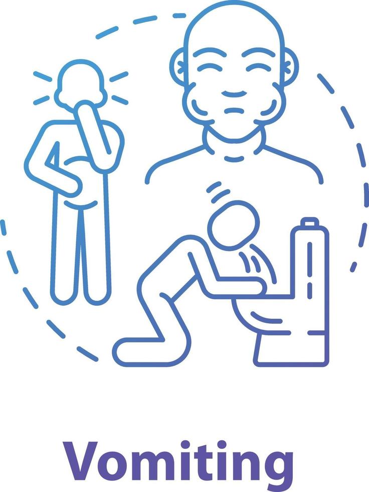 Vomiting concept icon vector