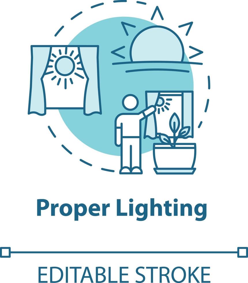 Proper lighting concept icon vector