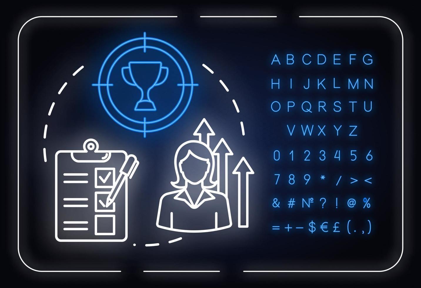 Womans ambition neon light concept icon vector
