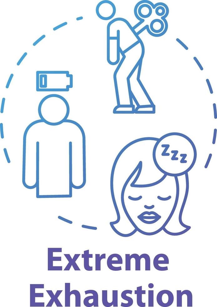 Extreme exhaustion concept icon vector