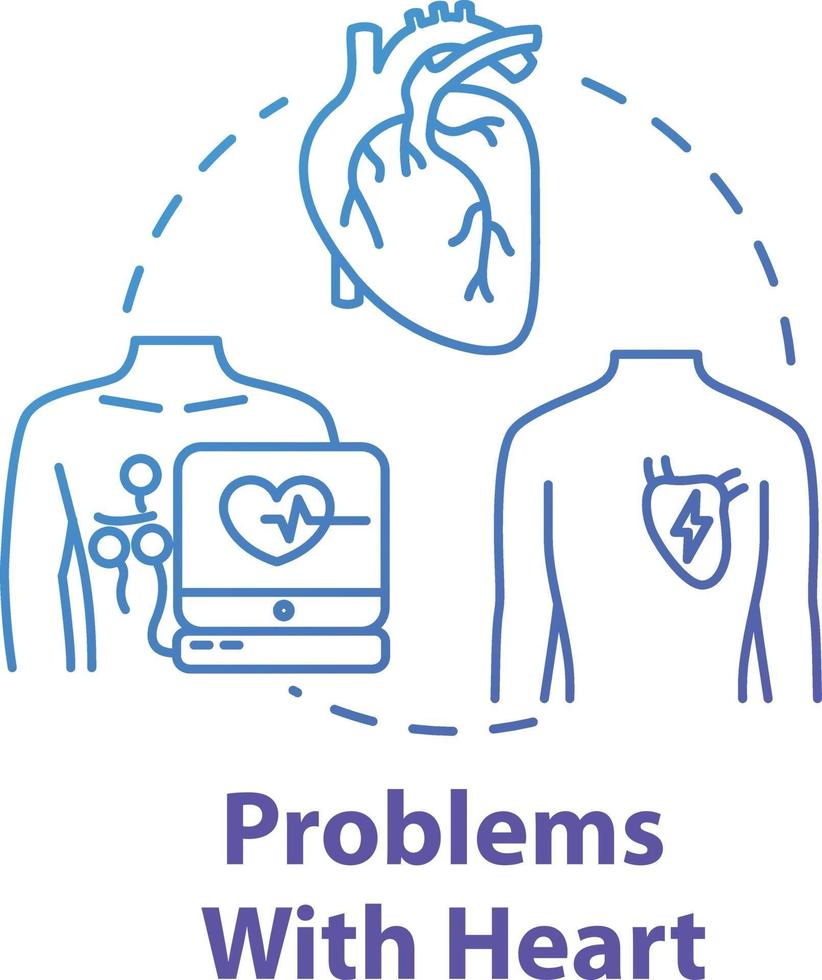 Problems with heart concept icon vector