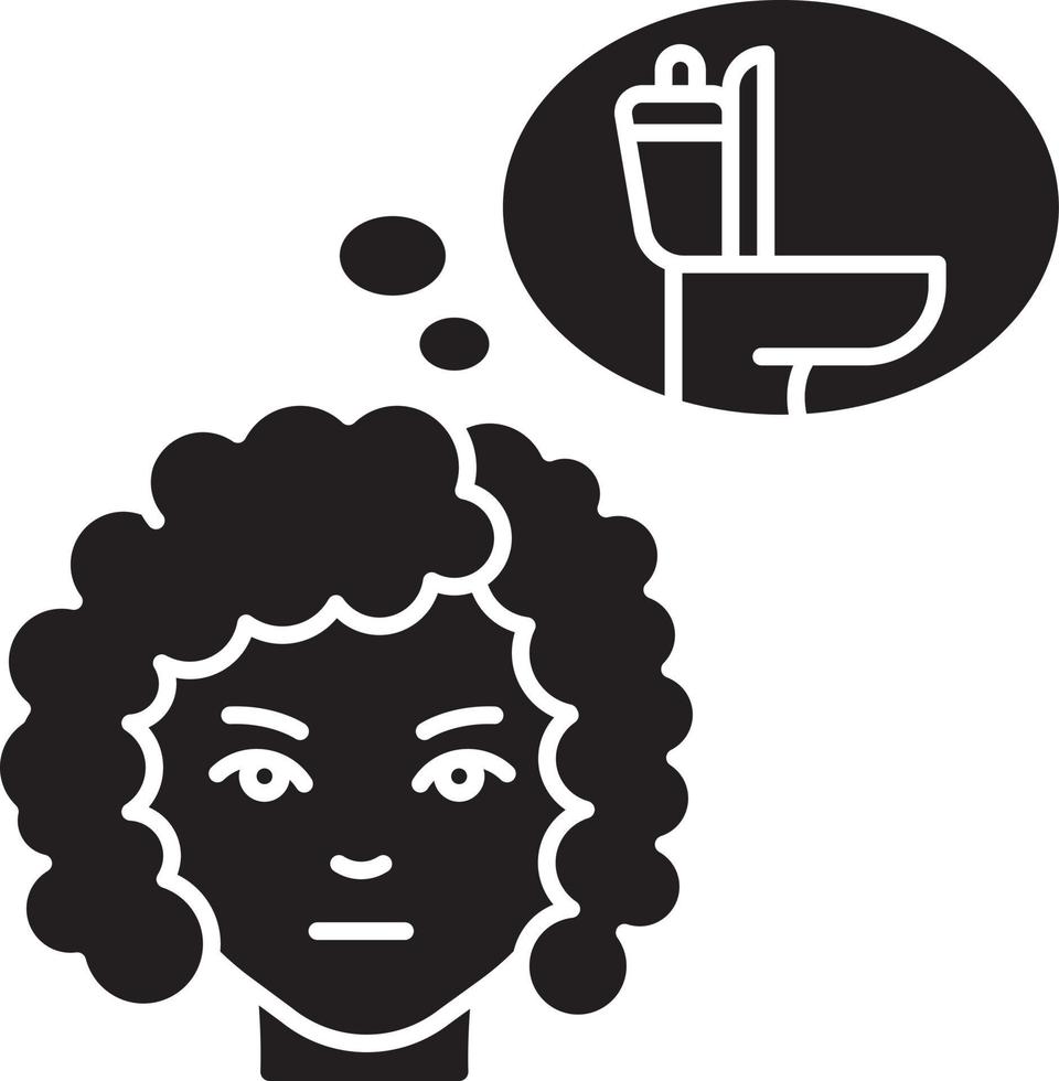 Frequent urination black glyph icon vector