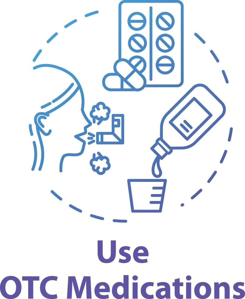 Use OTC medication concept icon vector