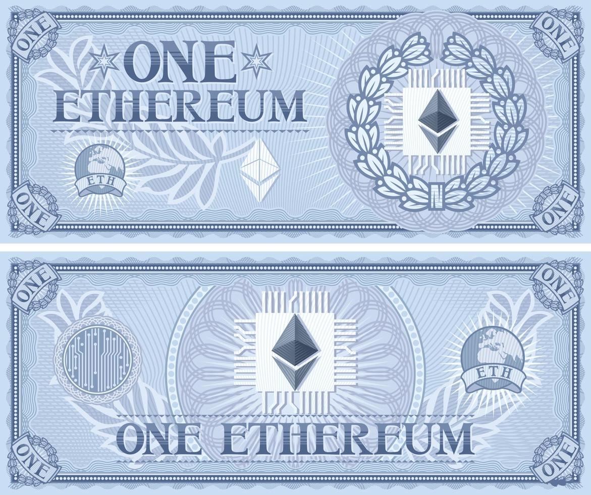 One Ethereum Abstract Banknote vector