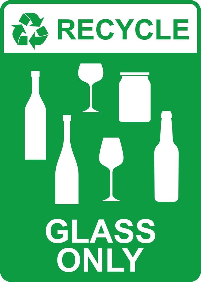 Recycle Sign Glass Only vector