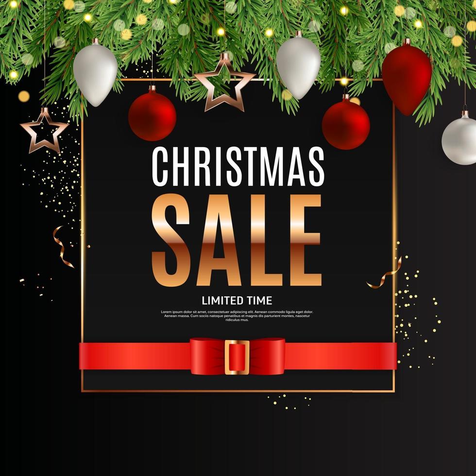 Christmas Sale Background Template. Vector Illustration