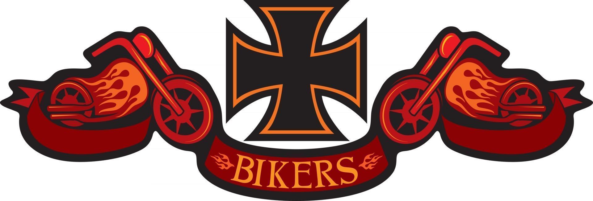 Bikers Symbol with Cross vector