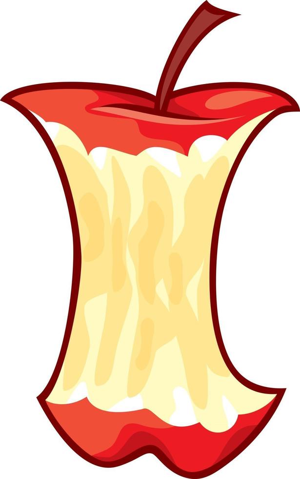 manzana roja mordida vector