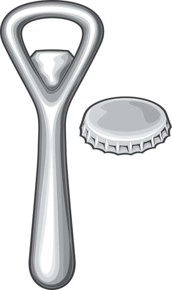 Bottle Opener and Bottle Cap vector
