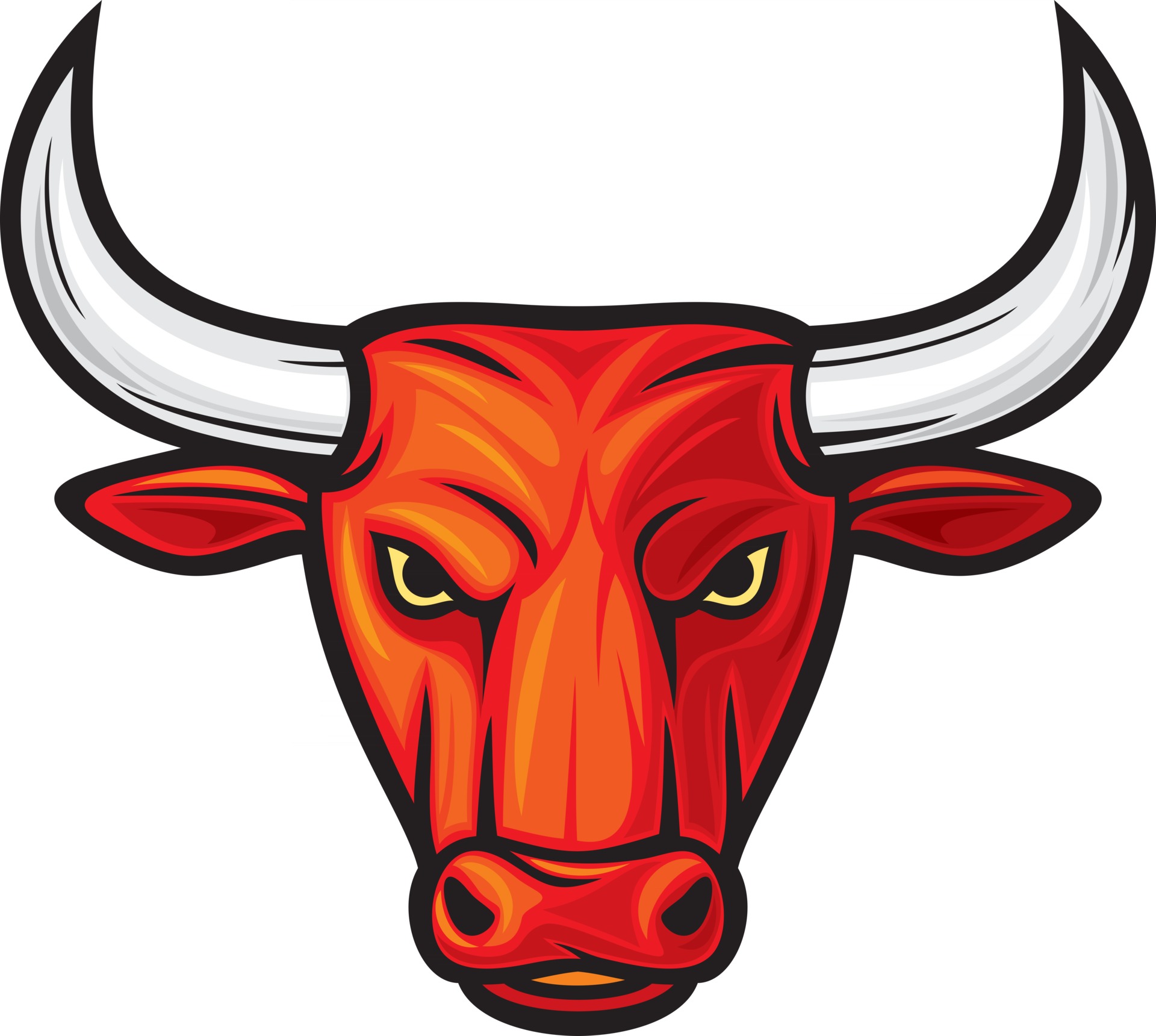 Red Bull Head 3192804 Vector Art at Vecteezy