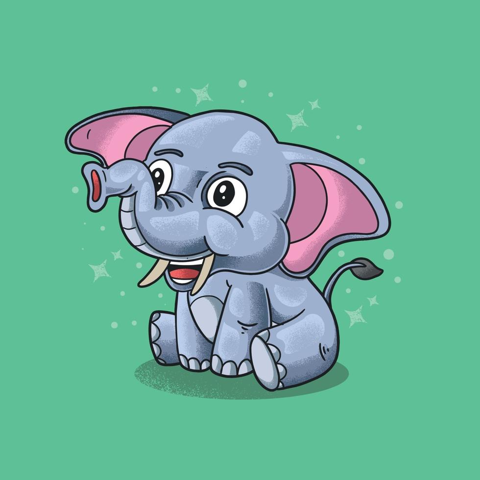 cute little elephant sitting and smiling vector