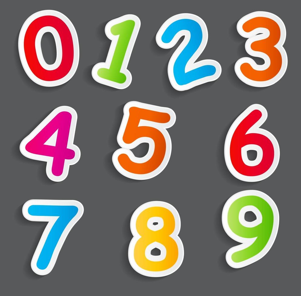 Funny Comic Numbers Vector Illustration