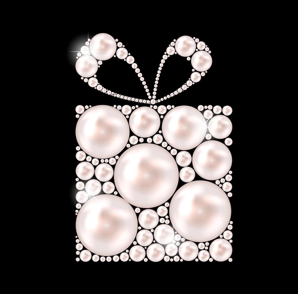 Ilustración de vector de fondo de regalo de perlas de belleza