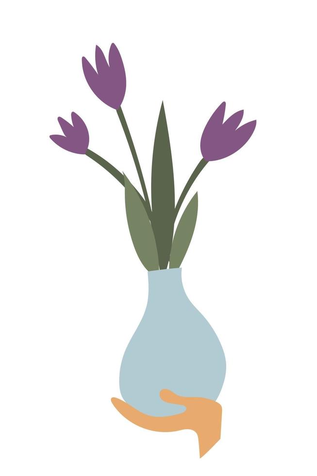 planta simple boho aislado flores estilo minimalista vector