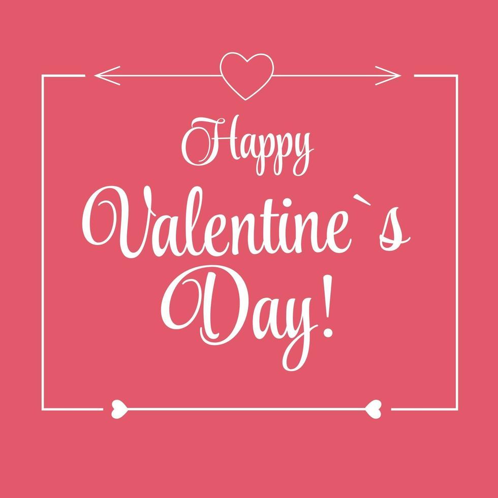 Vector St Valentine Day's Greeting Card in Retro Style Design