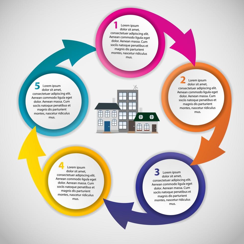 Town infographic template business concept vector illustration