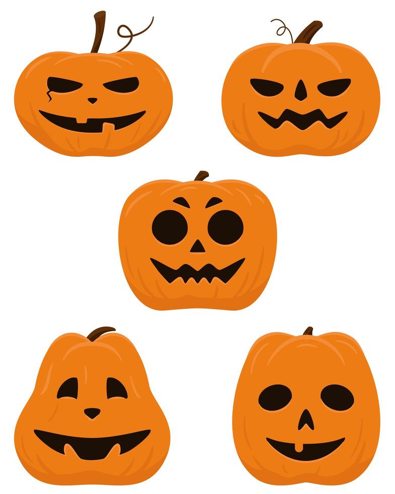 cinco calabazas decorativas de estilo para halloween. 3193509 Vector en Vecteezy cinco calabazas decorativas de estilo para halloween. 3193509 Vector en Vecteezy