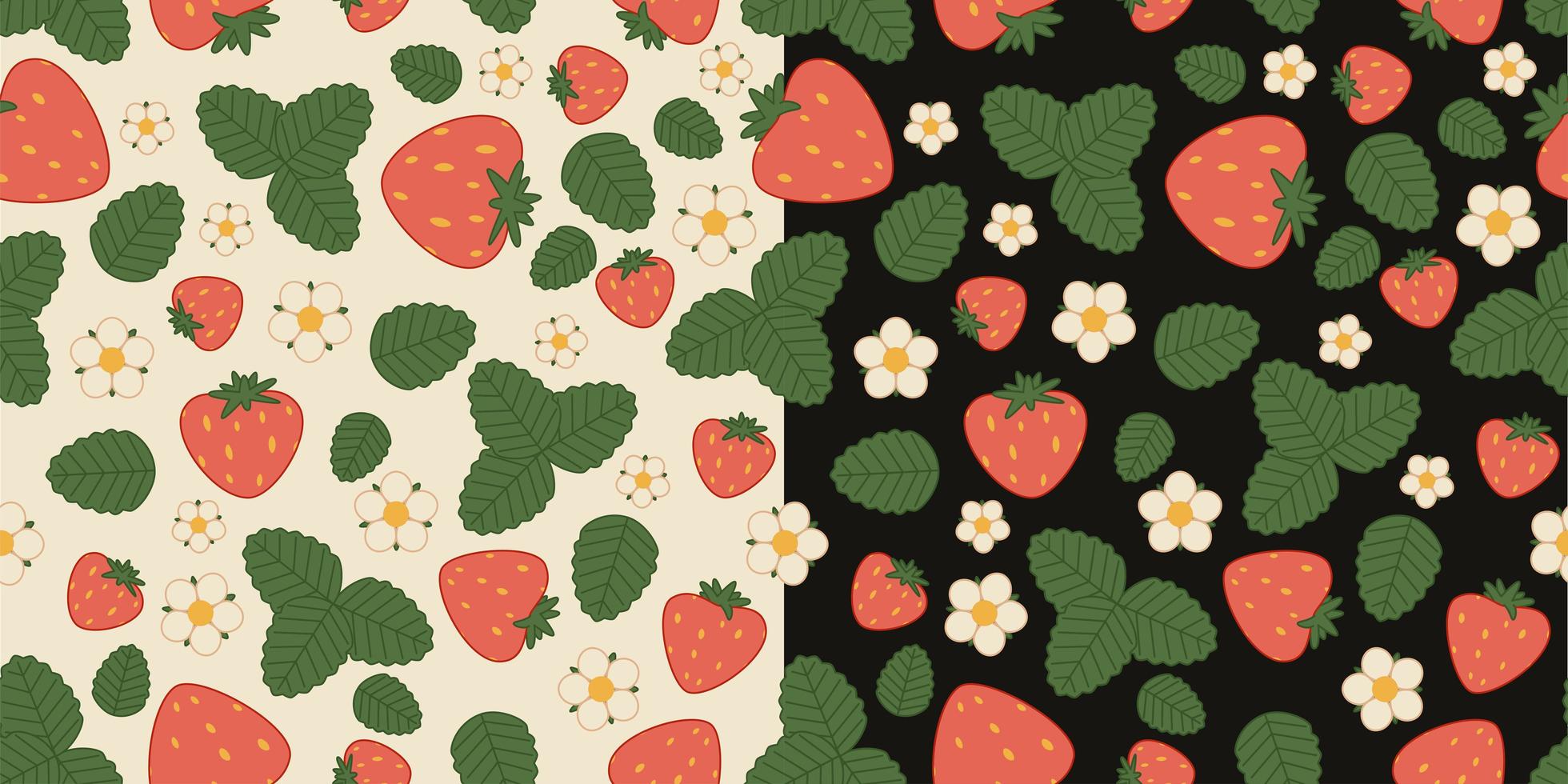 Strawberries seamless background vector