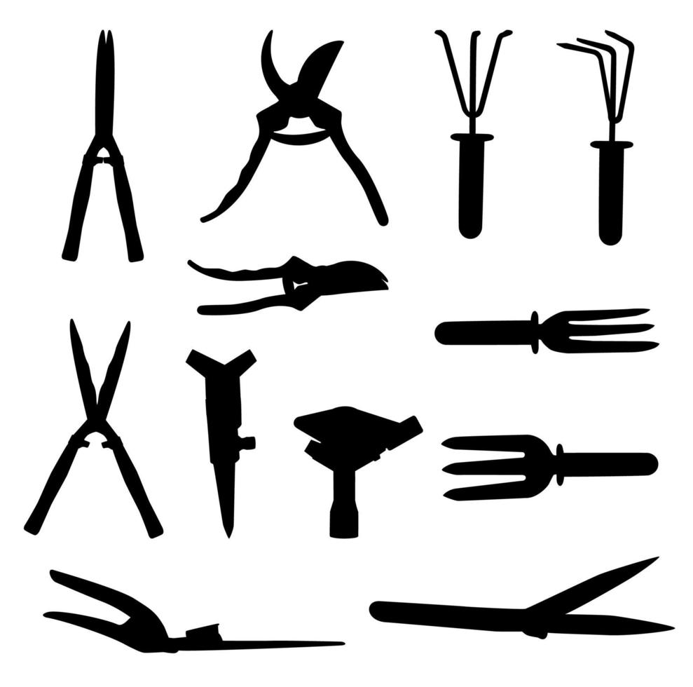 Garden Tools Set. Vector Illustration.