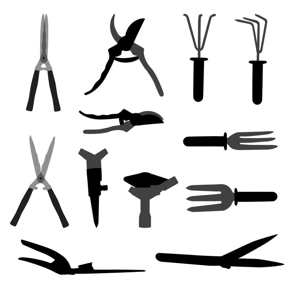 Garden Tools Set. Vector Illustration.