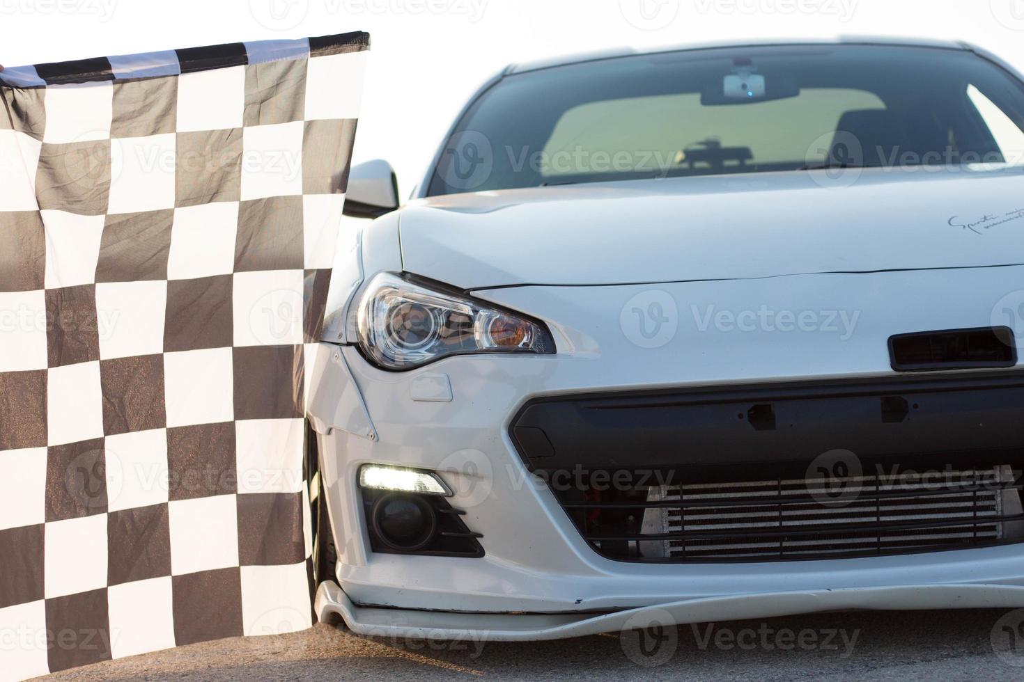 Cars on the race track and on the roads of the desert photo