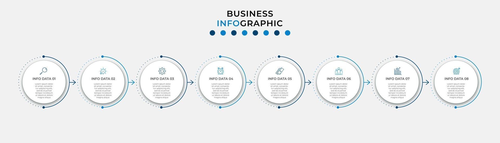 Infographic design template with icons and 8 options or steps vector