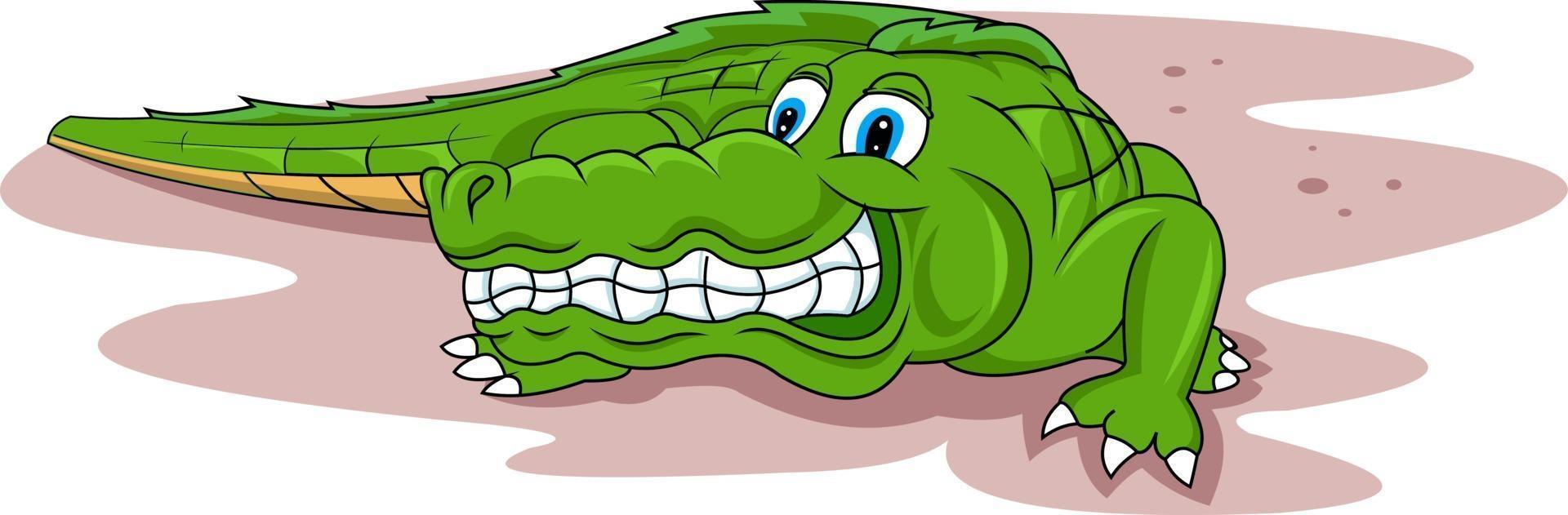 funny cartoon crocodile vector