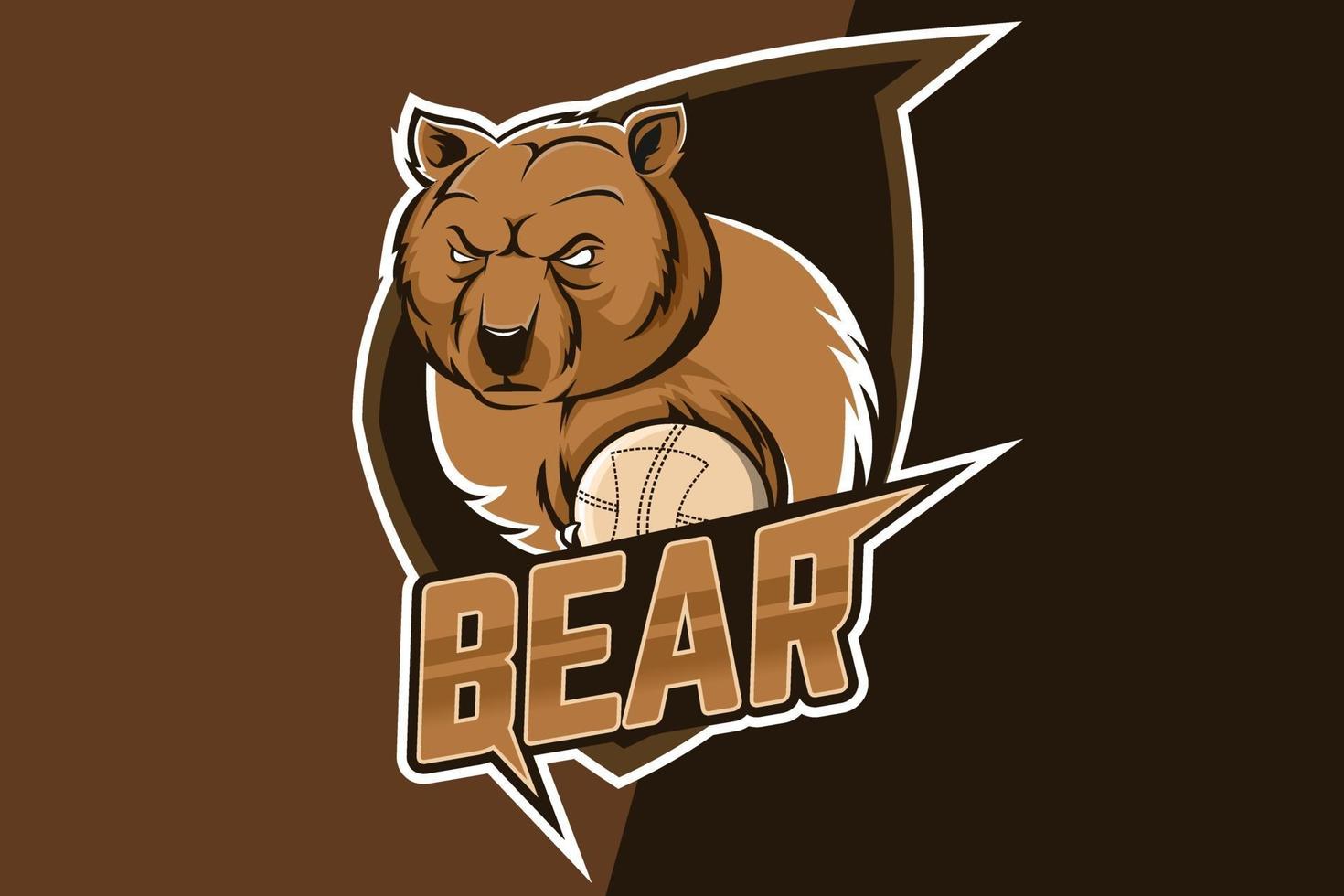 bear e-sports team mascot logo vector