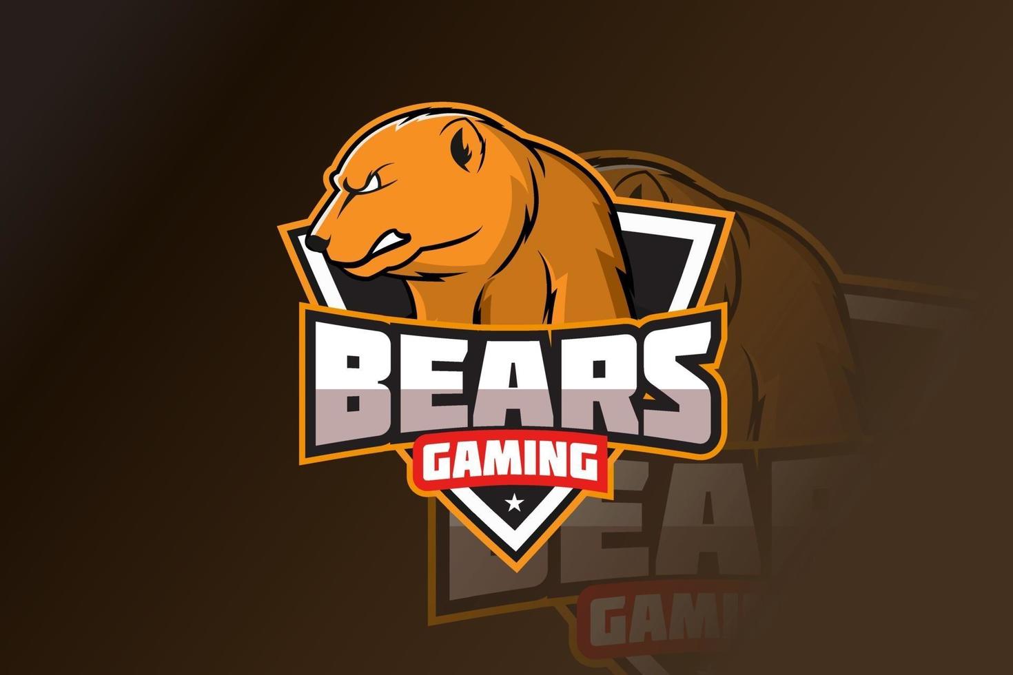 bears e sport mascot logo vector