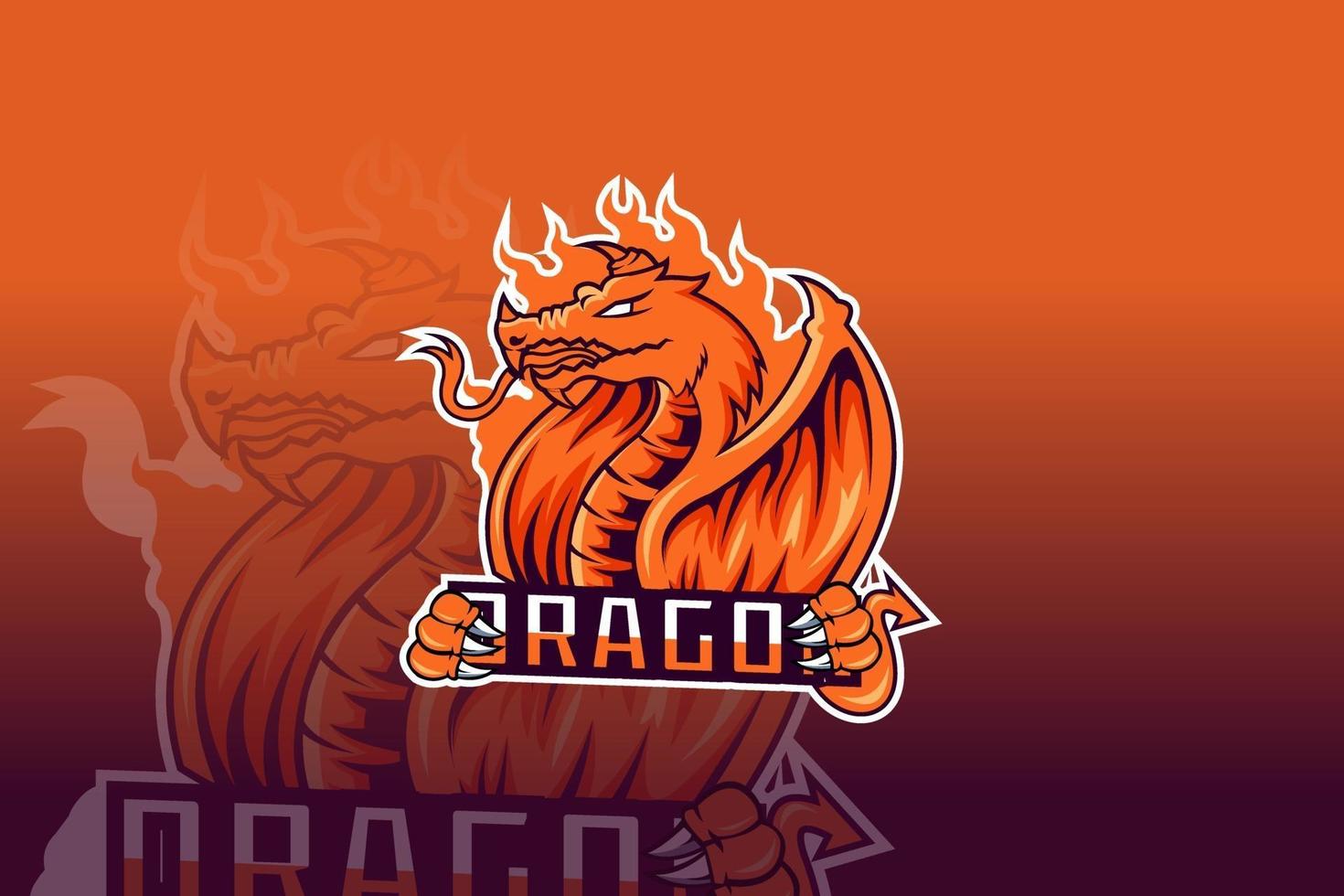 logotipo de dragon e sport vector