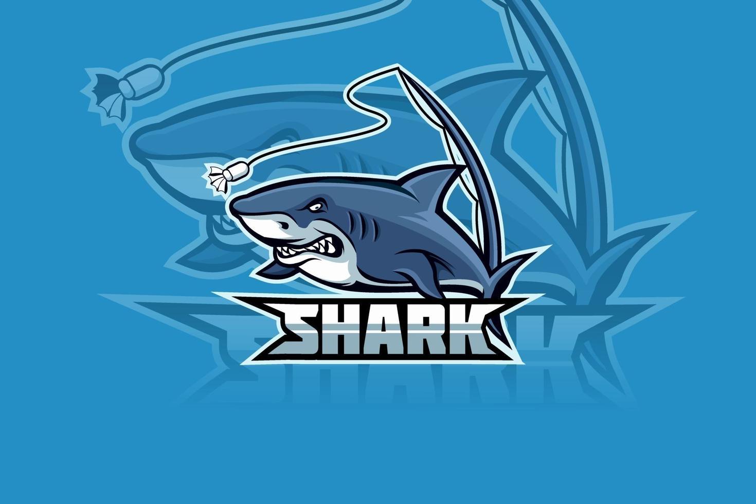 logotipo de la mascota del equipo de deportes electrónicos de tiburón vector