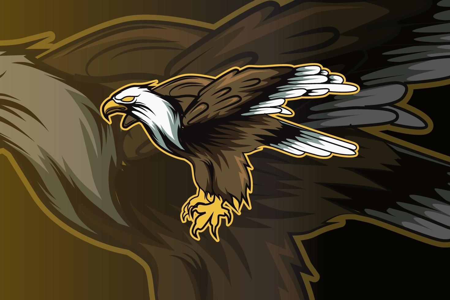 illustration eagle wings hand drawing vector