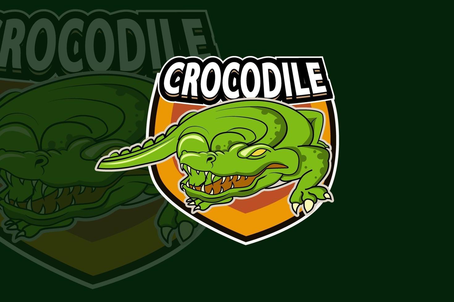 vector de logo de cocodrilo e sport