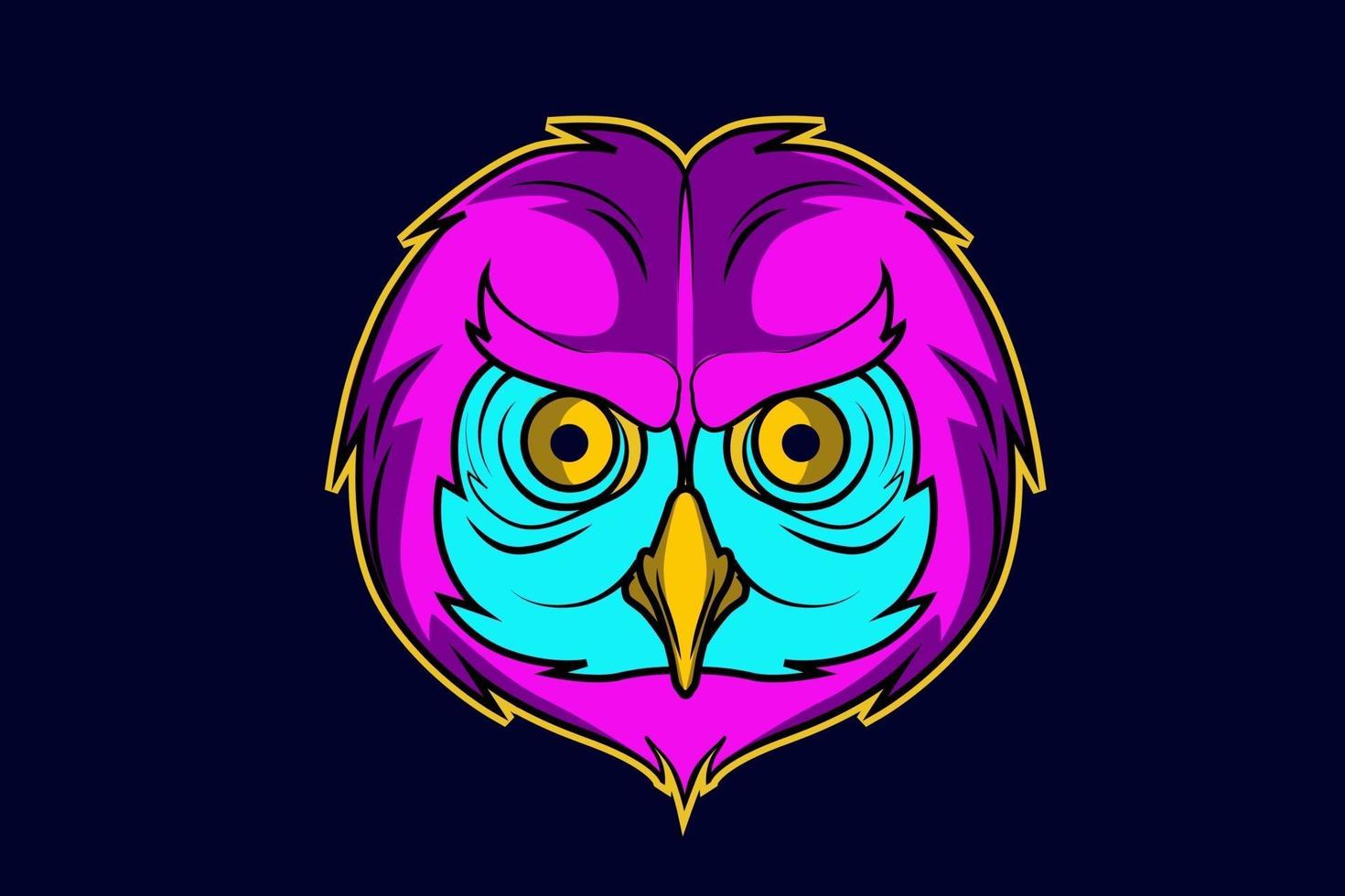 owl fun color hand drawing vector