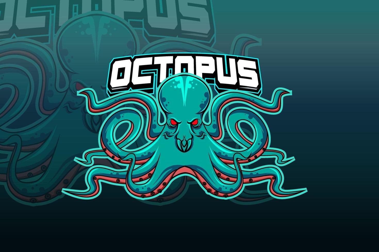 mascota de pulpo para deportes y esports logo aislado vector