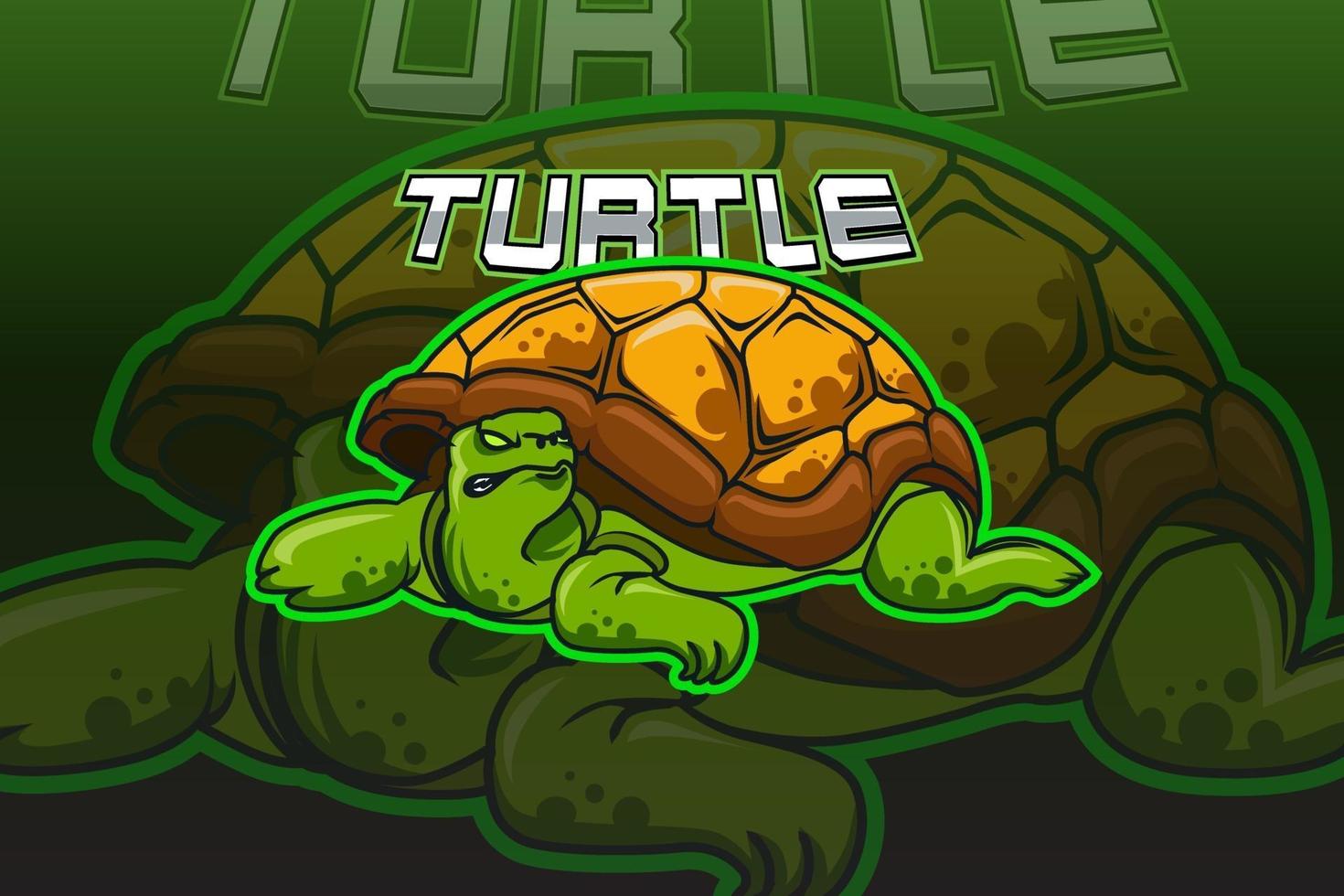 turtle mascot esport logo design vector