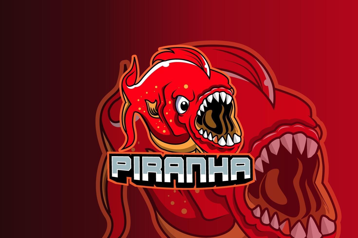 vector de logo de piraña e deporte