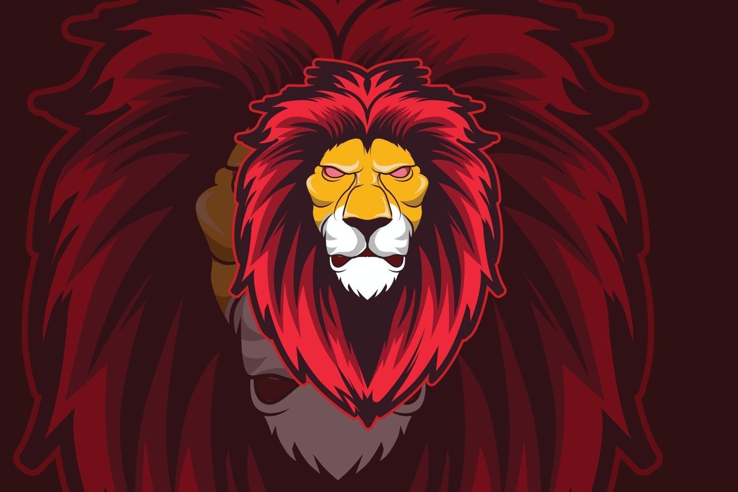 lion head E-sports team logo template vector