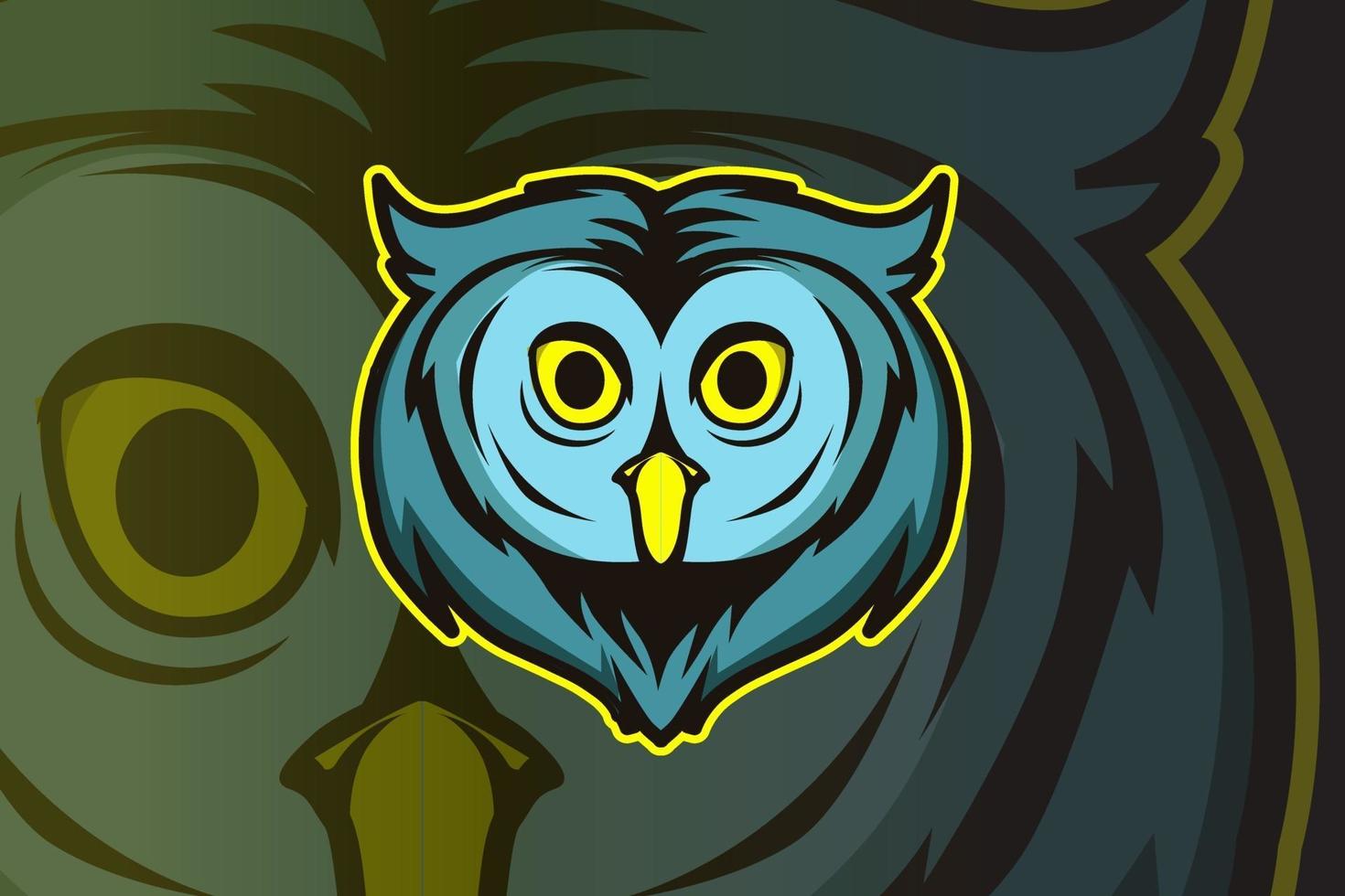 head owl E-sports team logo template vector