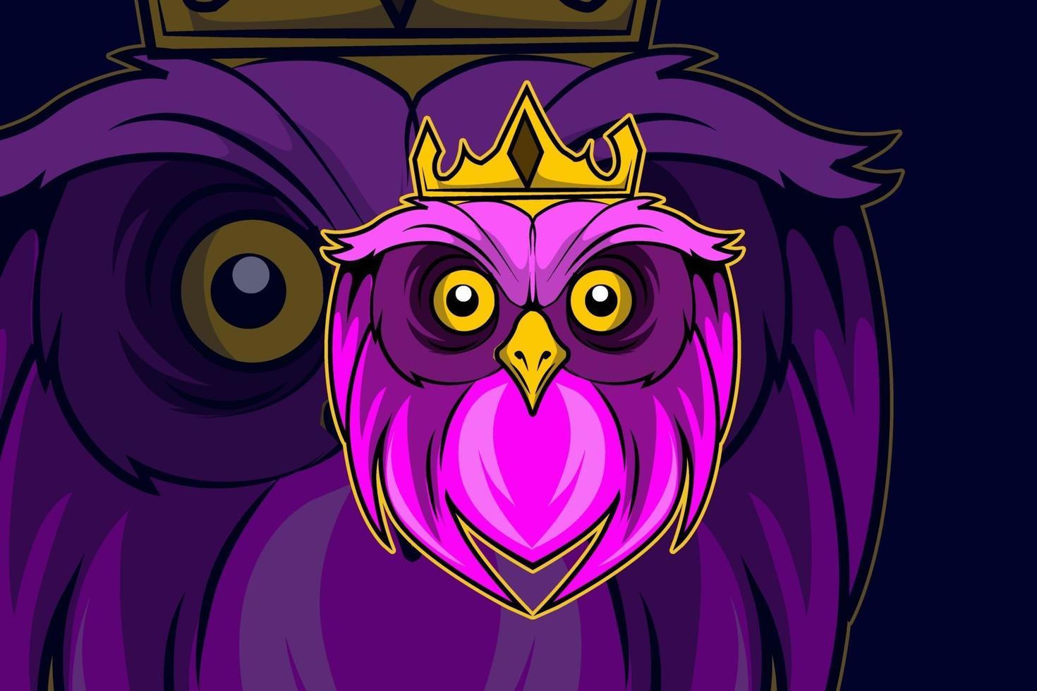 owl head E-sports team logo template vector