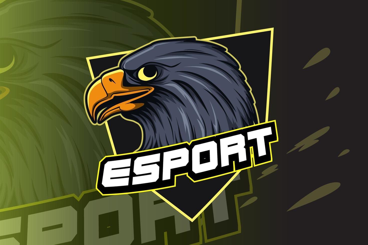 E-sports team logo template with eagle vector