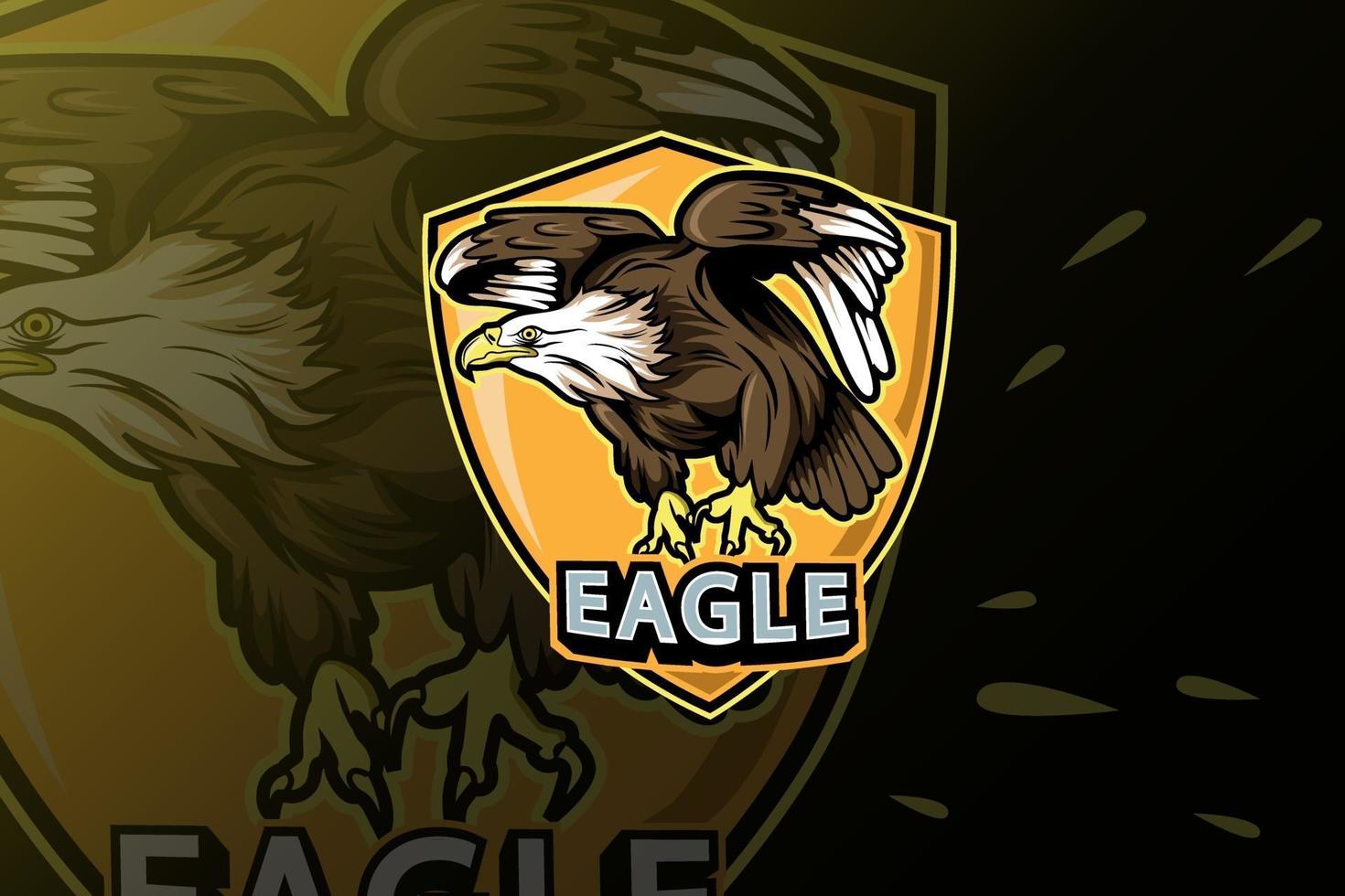 eagle E-sports team logo template vector