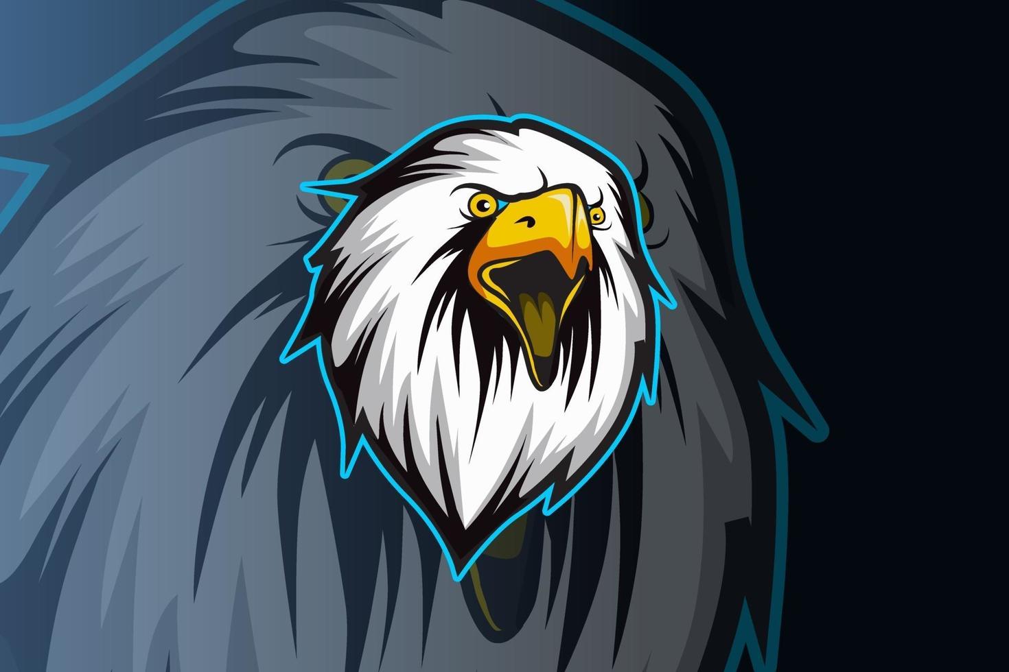 eagle head E-sports team logo template vector